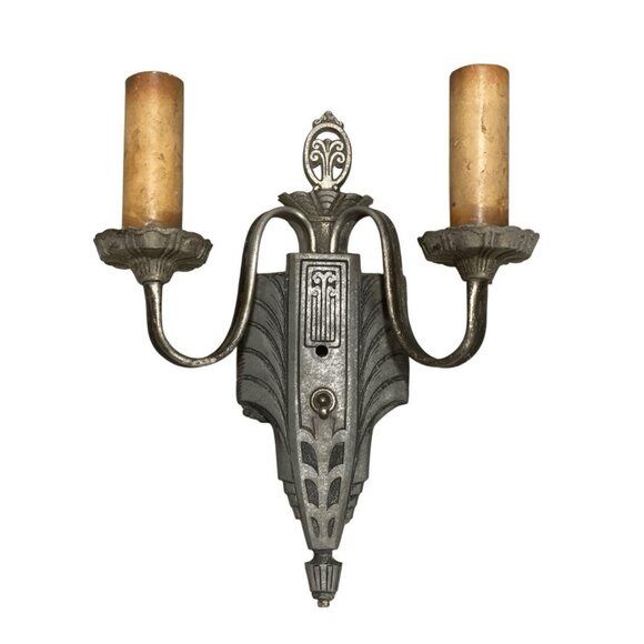 Antique Art Deco 2 Light Wall Sconce for repair